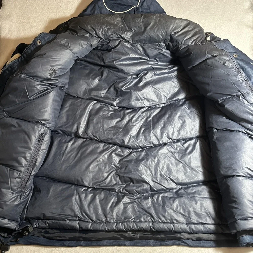 Tonino Lamborghini Jacket Mens Medium Blue White Hooded Down Puffer Winter‎ Coat - Picture 4 of 10